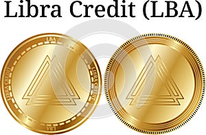 Set of physical golden coin Libra Credit (LBA) photo