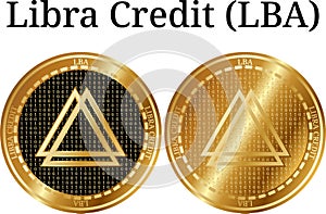 Set of physical golden coin Libra Credit (LBA) photo