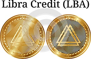 Set of physical golden coin Libra Credit LBA photo