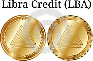 Set of physical golden coin Libra Credit LBA photo