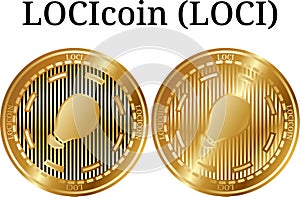 Set of physical golden coin LOCIcoin (LOCI)