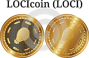 Set of physical golden coin LOCIcoin LOCI photo