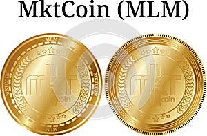 Set of physical golden coin MktCoin MLM