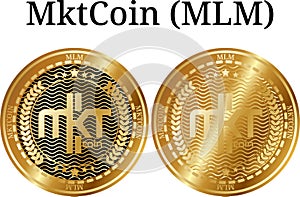 Set of physical golden coin MktCoin MLM