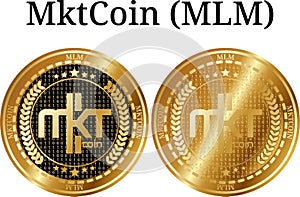 Set of physical golden coin MktCoin MLM