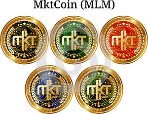 Set of physical golden coin MktCoin MLM