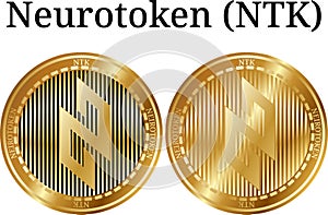 Set of physical golden coin Neurotoken NTK