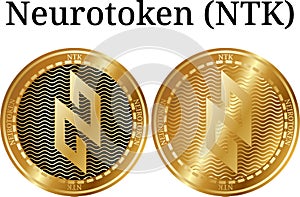 Set of physical golden coin Neurotoken (NTK)
