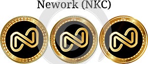Set of physical golden coin Nework NKC