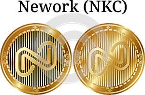 Set of physical golden coin Nework NKC