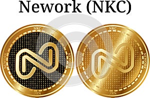 Set of physical golden coin Nework NKC