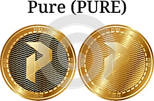 Set of physical golden coin Pure PURE