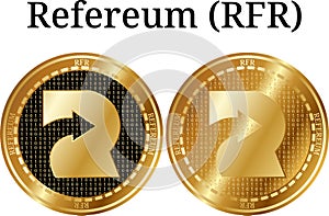 Set of physical golden coin Refereum RFR