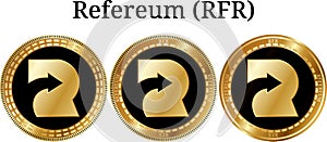 Set of physical golden coin Refereum (RFR)
