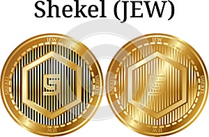 Set of physical golden coin Shekel (JEW)