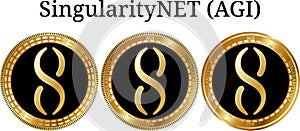 Set of physical golden coin SingularityNET AGI