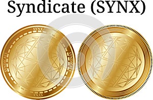 Set of physical golden coin Syndicate SYNX