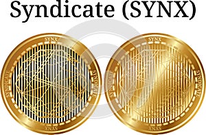 Set of physical golden coin Syndicate SYNX