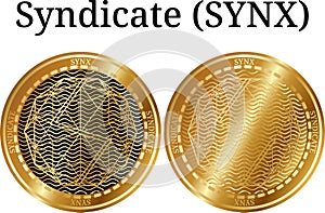 Set of physical golden coin Syndicate SYNX