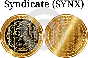 Set of physical golden coin Syndicate SYNX