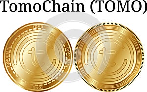 Set of physical golden coin TomoChain TOMO