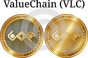 Set of physical golden coin ValueChain VLC photo