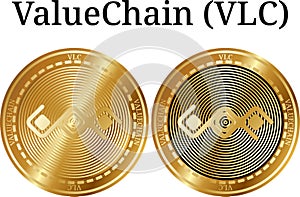 Set of physical golden coin ValueChain VLC photo