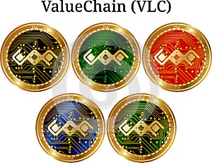 Set of physical golden coin ValueChain VLC photo