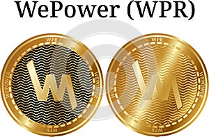 Set of physical golden coin WePower (WPR)