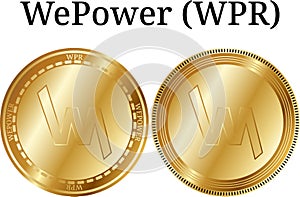 Set of physical golden coin WePower WPR