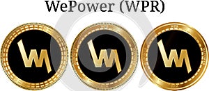 Set of physical golden coin WePower (WPR)