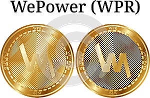 Set of physical golden coin WePower WPR