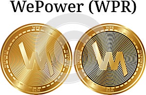 Set of physical golden coin WePower WPR