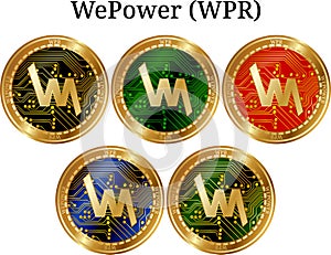 Set of physical golden coin WePower WPR