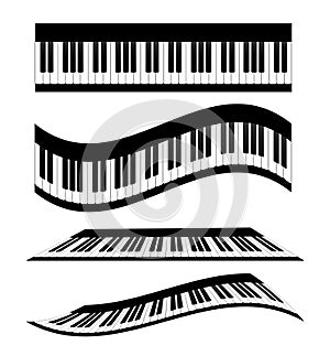 Set of Piano keyboards, stock vector illustration