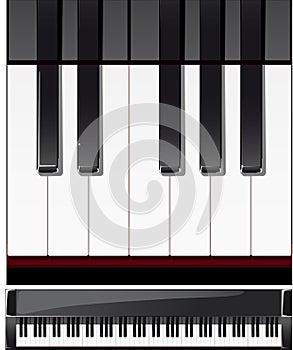 Set of piano keys in illustration