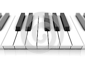 Set of piano keys. One octave