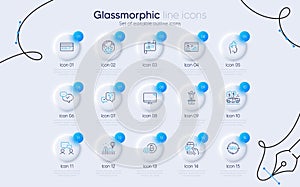 Set of Pickup, People chatting and Lightning bolt line icons for web app. Pictogram icon. Vector