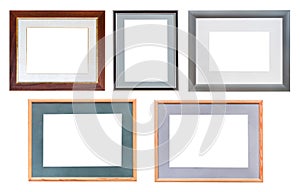 Set of picture frames with passepartout isolated