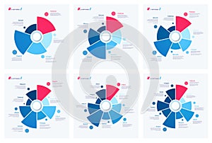 Set of pie chart concepts. Vector templates for web, presentatio