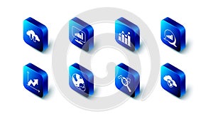 Set Pie chart infographic, Cloud and shield, Search data analysis, Financial growth, and download upload icon. Vector