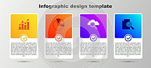 Set Pie chart infographic, Search cloud computing and Document with. Business infographic template. Vector