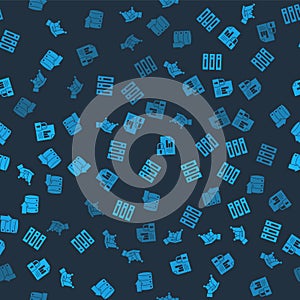 Set Pie chart infographic, Server, Data, Web Hosting, Document and lock and on seamless pattern. Vector
