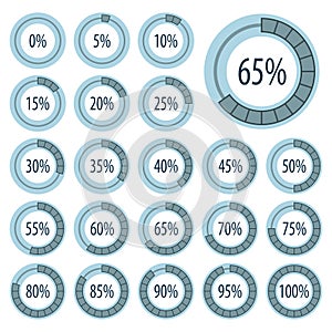 Set of pie charts for business infographics.Progress bar for web design.3d infographic elements.