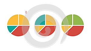 Set of Pie Charts for Data Visualization, Analytics, and Reports. vector design Generative AI