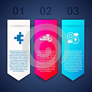 Set Piece of puzzle, Financial growth and Human resources. Business infographic template. Vector