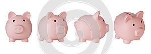 Set Piggy bank pig on isolated white background