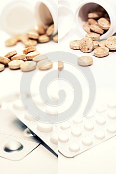 Set of pills, collection images