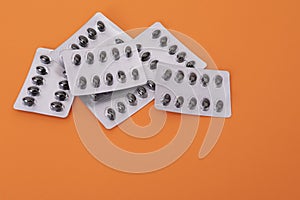 Set of pills in a plastic blister package