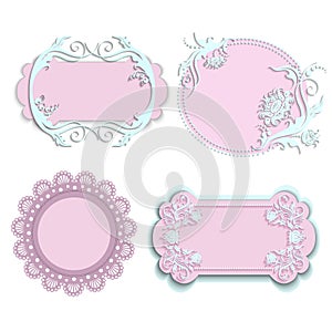 Set of pink frames for girls